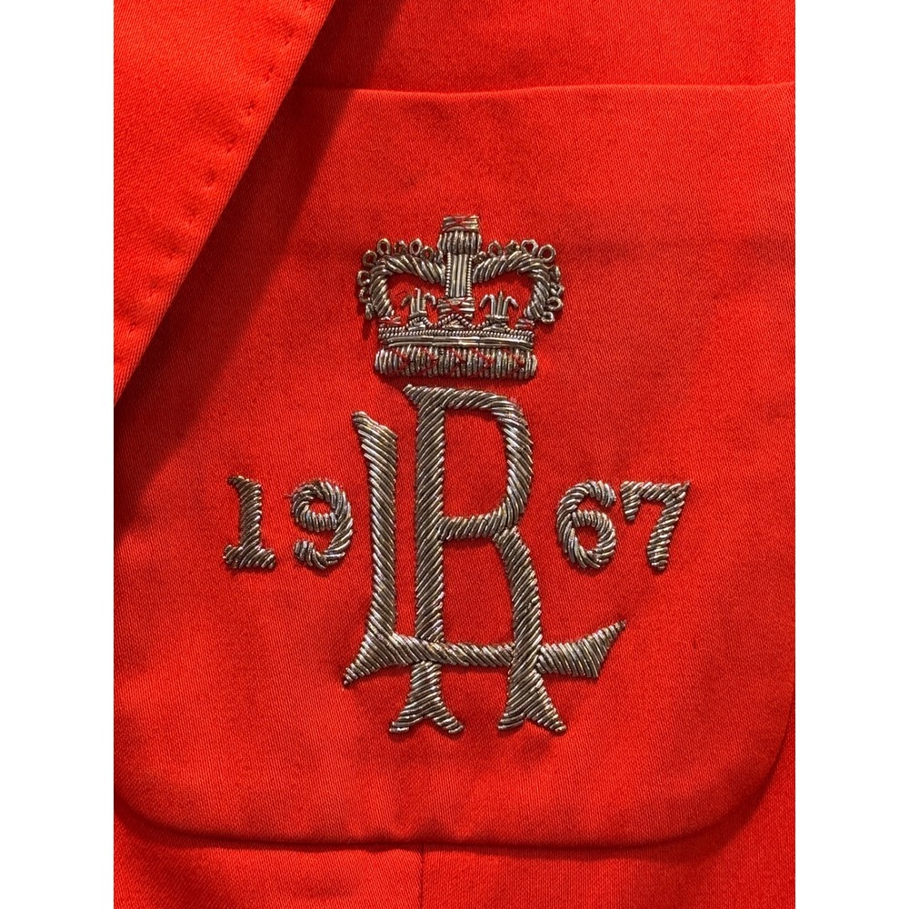 Ralph Lauren Blazer Women 6 Red Bullion Crest Silver Button Preppy Collegiate - Picture 2 of 8